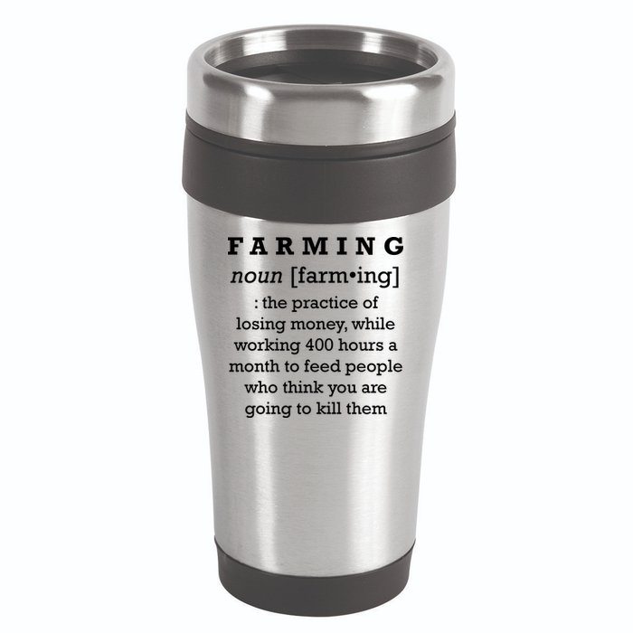 Funny Definition of Farming 16oz Travel Tumbler