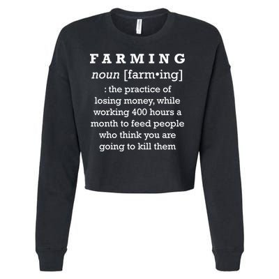 Funny Definition of Farming Cropped Pullover Crew