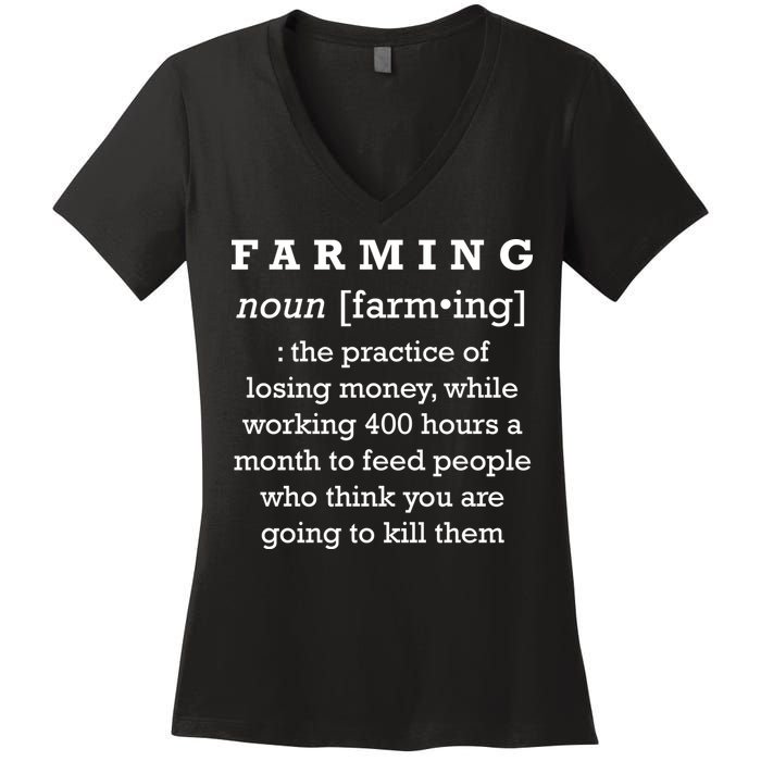 Funny Definition of Farming Women's V-Neck T-Shirt