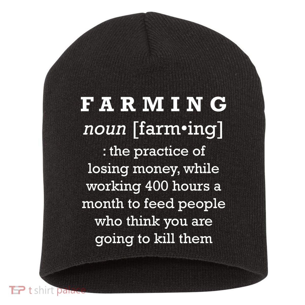 Funny Definition of Farming Short Acrylic Beanie