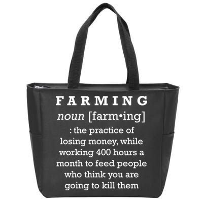 Funny Definition of Farming Zip Tote Bag