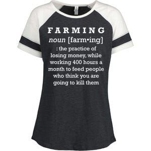 Funny Definition of Farming Enza Ladies Jersey Colorblock Tee