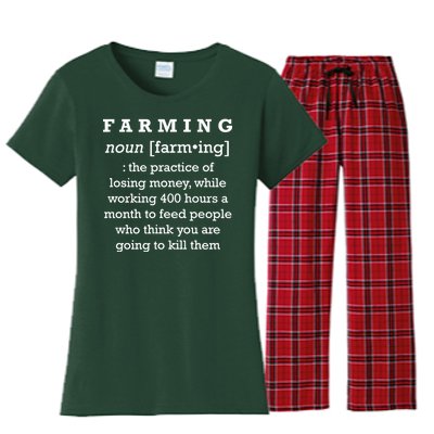 Funny Definition of Farming Women's Flannel Pajama Set