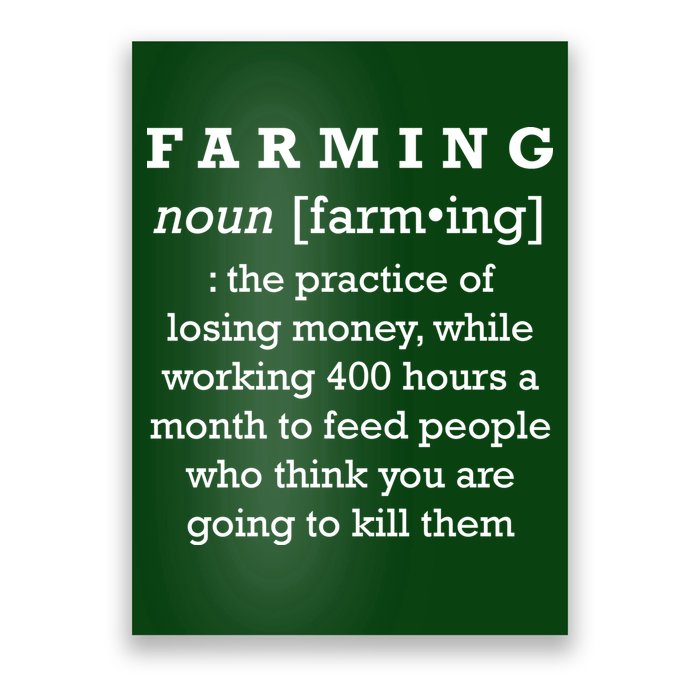 Funny Definition of Farming Poster