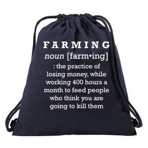 Funny Definition of Farming Drawstring Bag