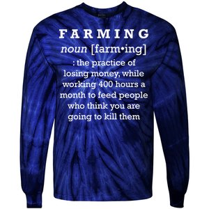 Funny Definition of Farming Tie-Dye Long Sleeve Shirt