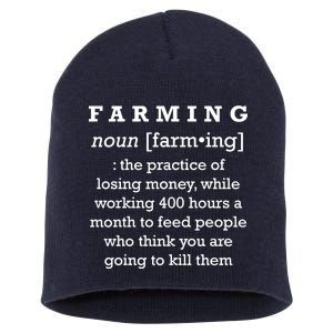 Funny Definition of Farming Short Acrylic Beanie