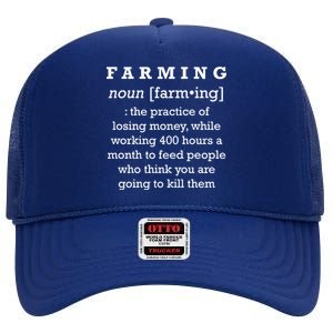 Funny Definition of Farming High Crown Mesh Back Trucker Hat