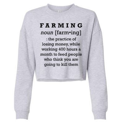 Funny Definition of Farming Cropped Pullover Crew