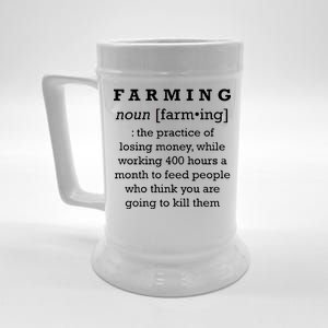 Funny Definition of Farming Beer Stein