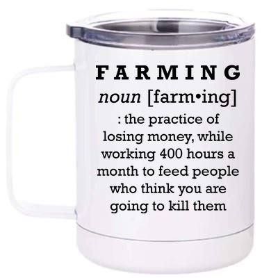 Funny Definition of Farming 12 oz Stainless Steel Tumbler Cup