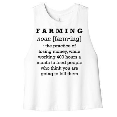 Funny Definition of Farming Women's Racerback Cropped Tank