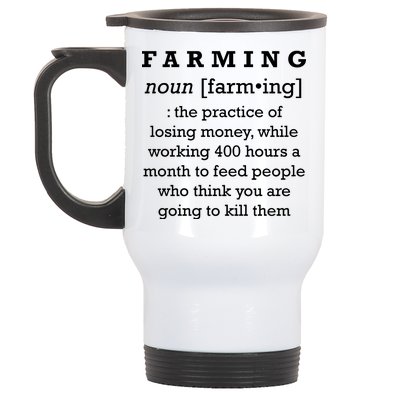 Funny Definition of Farming Stainless Steel Travel Mug