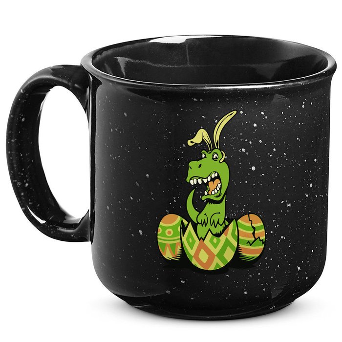 Funny Dino Easter Egg 15oz Campfire Ceramic Mug