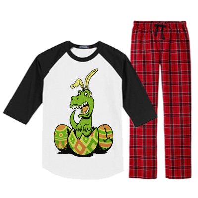 Funny Dino Easter Egg Raglan Sleeve Pajama Set