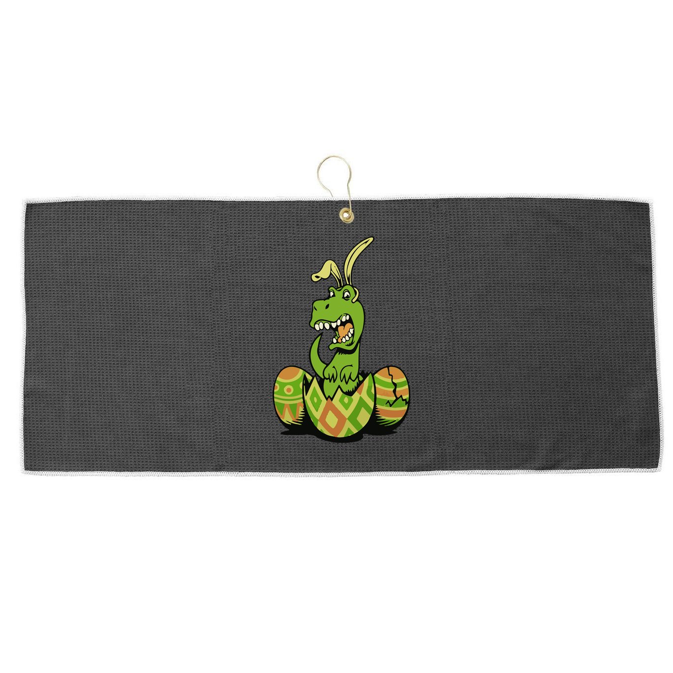 Funny Dino Easter Egg Large Microfiber Waffle Golf Towel