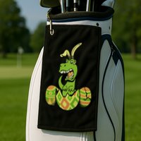 Funny Dino Easter Egg Golf Towel