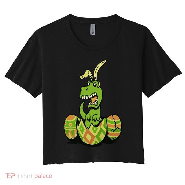 Funny Dino Easter Egg Crop Top