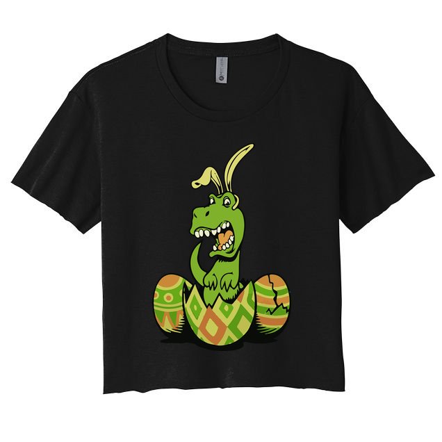 Funny Dino Easter Egg Crop Top