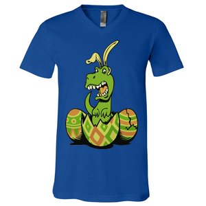 Funny Dino Easter Egg V-Neck T-Shirt