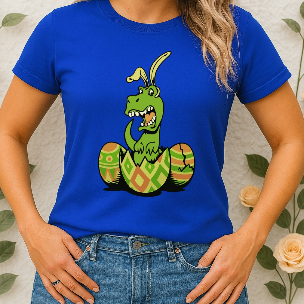 Funny Dino Easter Egg Womens T-Shirt
