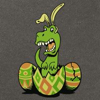 Funny Dino Easter Egg Cotton Canvas Backpack