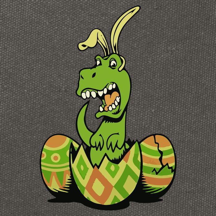 Funny Dino Easter Egg Cotton Canvas Backpack