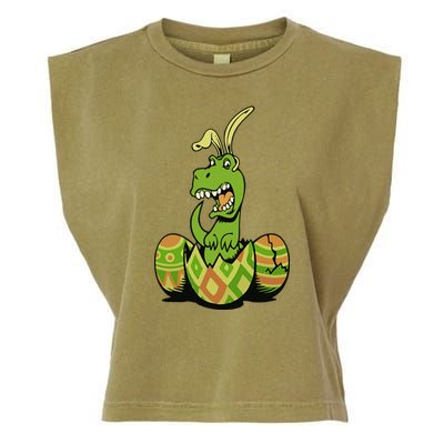 Funny Dino Easter Egg Garment-Dyed Women's Muscle Tee