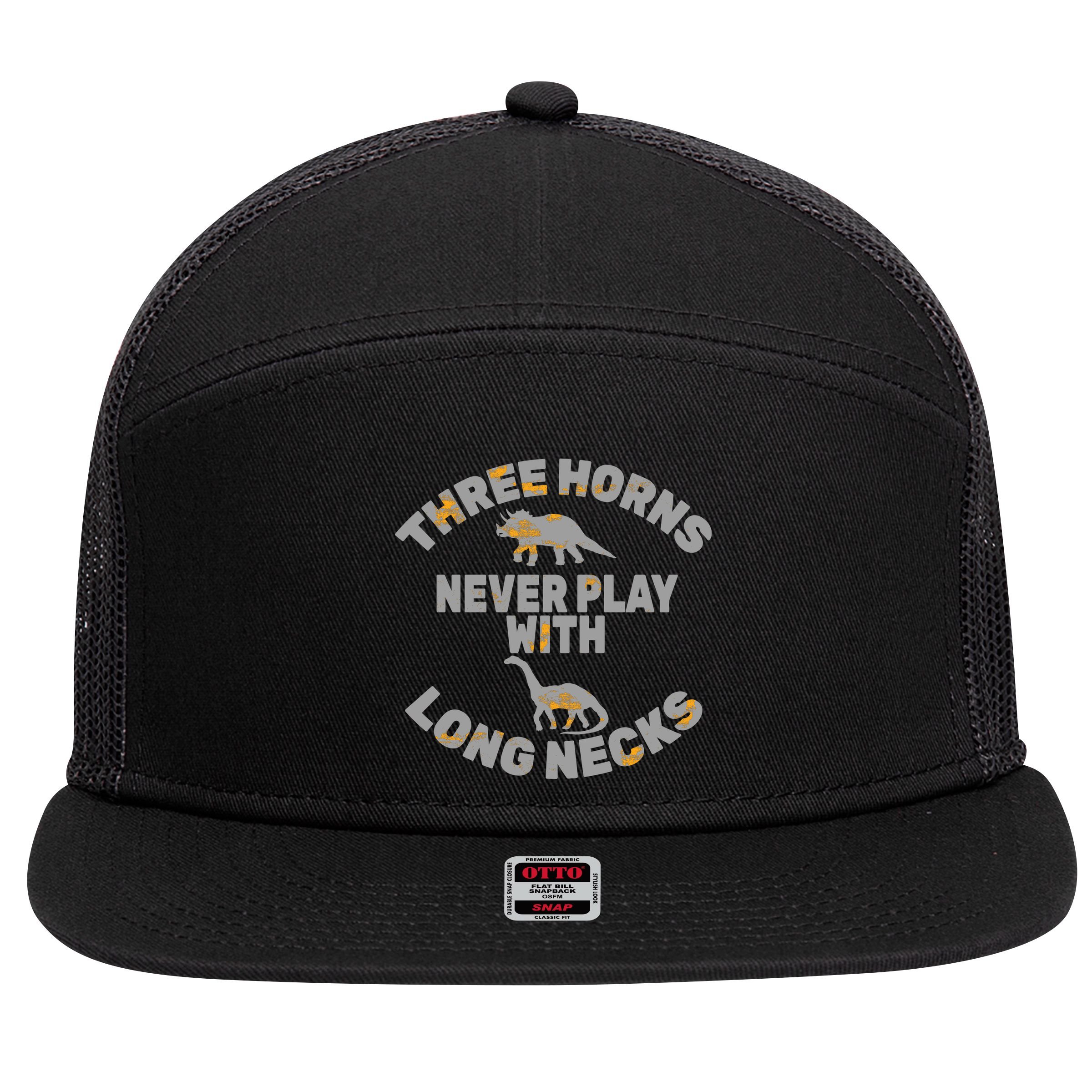Funny Dinosaur 7 Panel Mesh Trucker Snapback Hat
