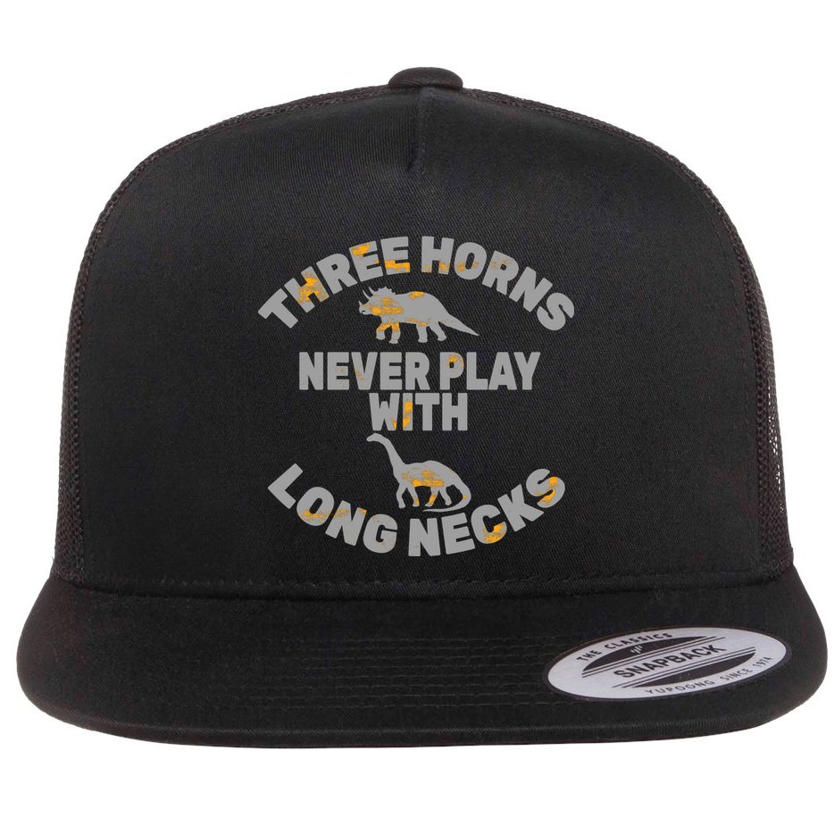 Funny Dinosaur Flat Bill Trucker Hat