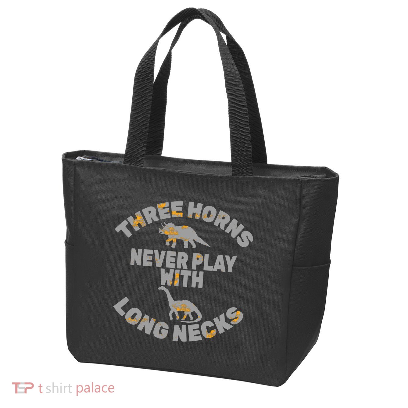 Funny Dinosaur Zip Tote Bag