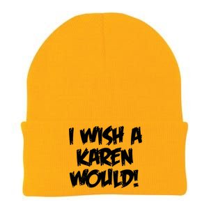 Funny Distressed I Wish A Karen Would  Knit Cap Winter Beanie