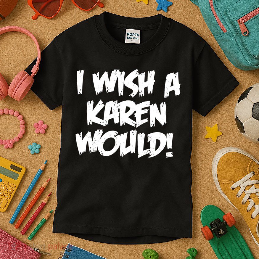 Funny Distressed I Wish A Karen Would  Kids T-Shirt