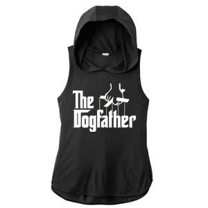 Funny Dog Father The DogFather Ladies PosiCharge Tri-Blend Wicking Draft Hoodie Tank