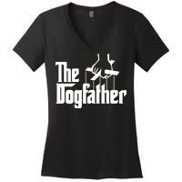 Funny Dog Father The DogFather Women's V-Neck T-Shirt