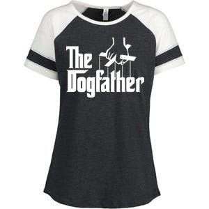 Funny Dog Father The DogFather Enza Ladies Jersey Colorblock Tee