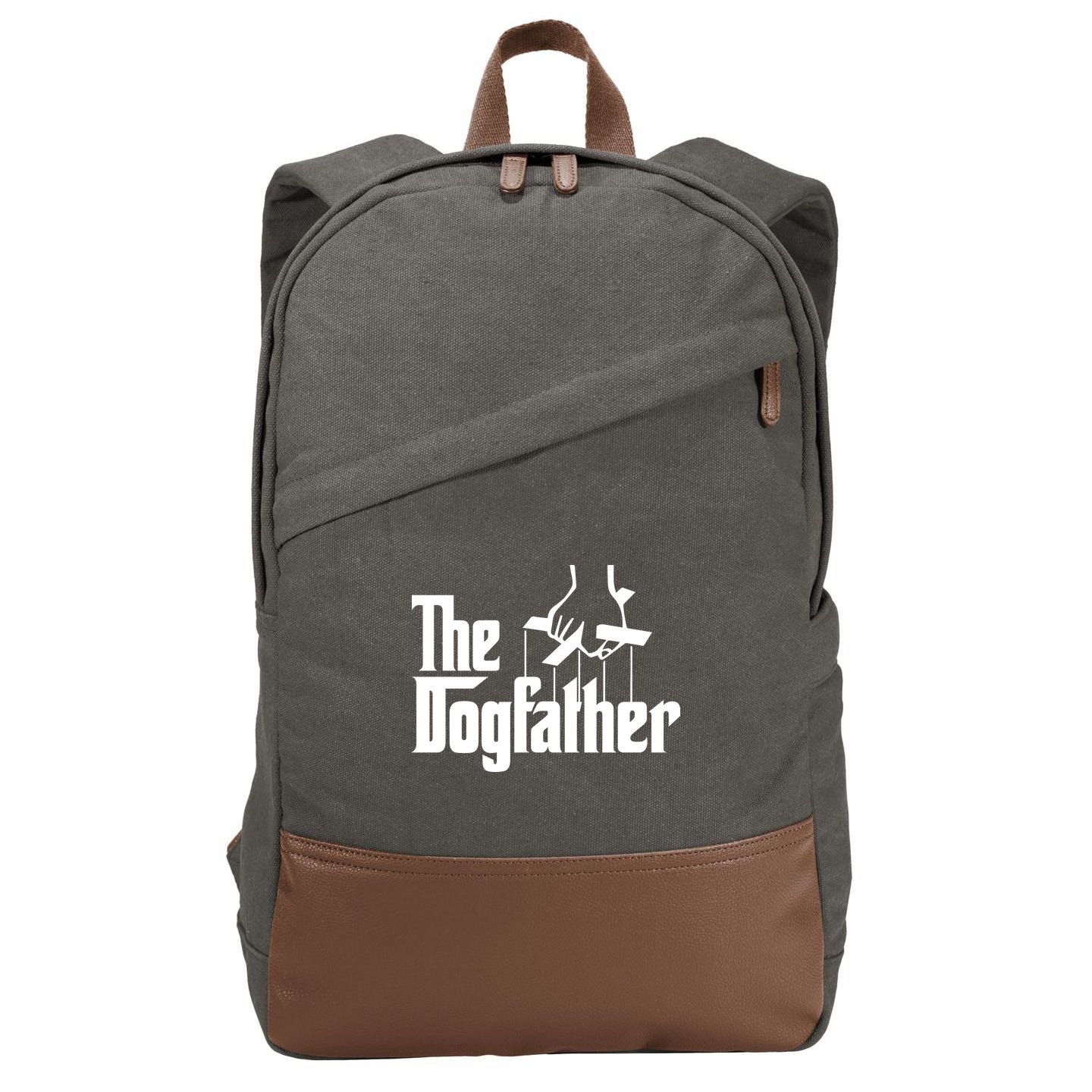 Funny Dog Father The DogFather Cotton Canvas Backpack