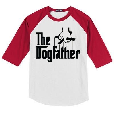 Funny Dog Father The DogFather Kids Colorblock Raglan Jersey