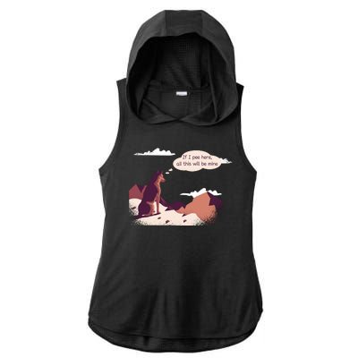 Funny Dog Mountain Ladies PosiCharge Tri-Blend Wicking Draft Hoodie Tank