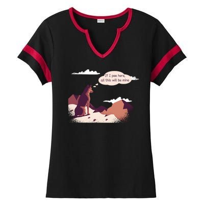 Funny Dog Mountain Ladies Halftime Notch Neck Tee