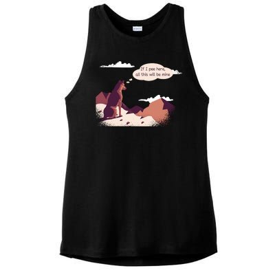 Funny Dog Mountain Ladies PosiCharge Tri-Blend Wicking Tank