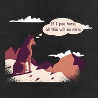 Funny Dog Mountain Garment-Dyed Heavyweight T-Shirt