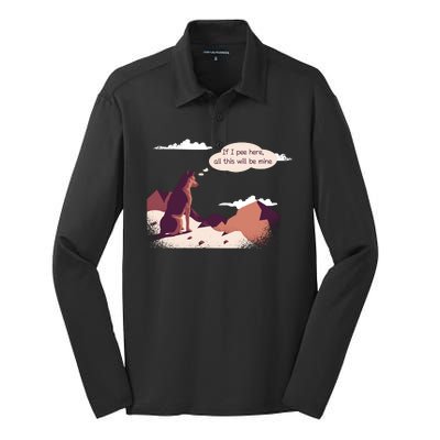 Funny Dog Mountain Silk Touch Performance Long Sleeve Polo