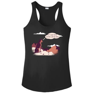 Funny Dog Mountain Ladies PosiCharge Competitor Racerback Tank