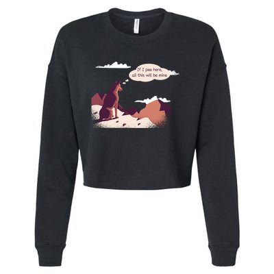 Funny Dog Mountain Cropped Pullover Crew