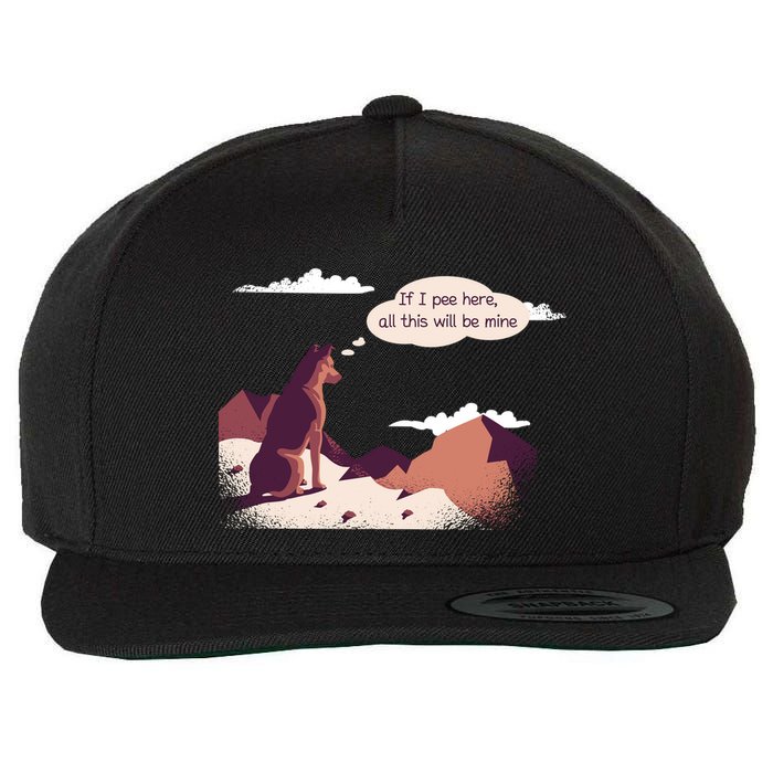 Funny Dog Mountain Wool Snapback Cap
