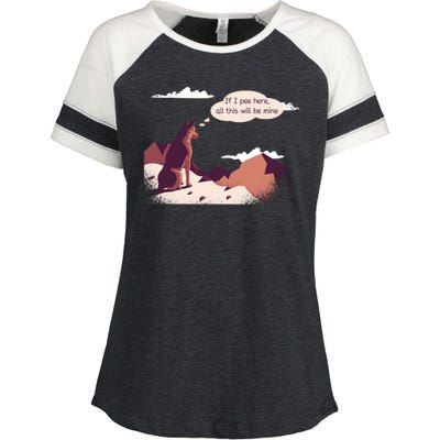 Funny Dog Mountain Enza Ladies Jersey Colorblock Tee