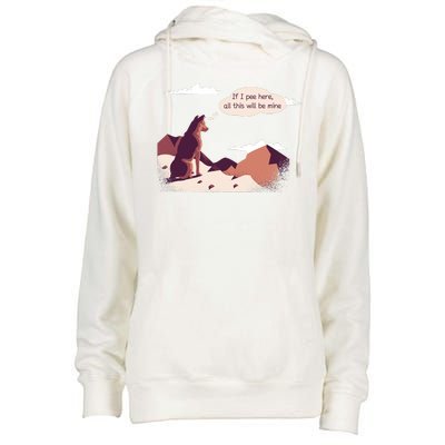 Funny Dog Mountain Womens Funnel Neck Pullover Hood