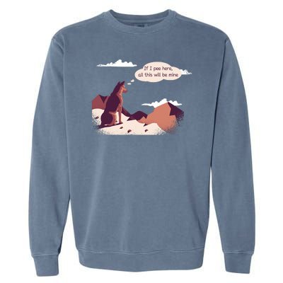 Funny Dog Mountain Garment-Dyed Sweatshirt