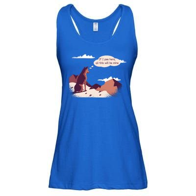 Funny Dog Mountain Ladies Essential Flowy Tank